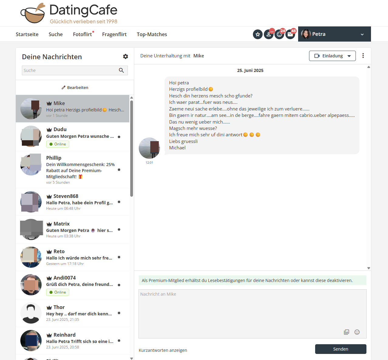 Dating Cafe Nachrichten