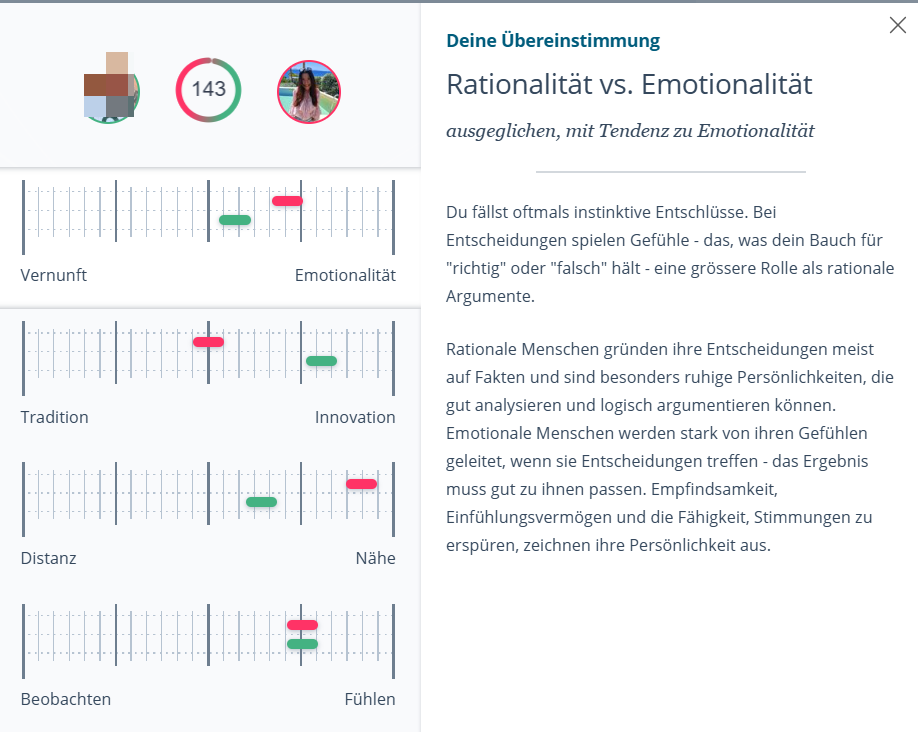 eDarling Übereinstimmung